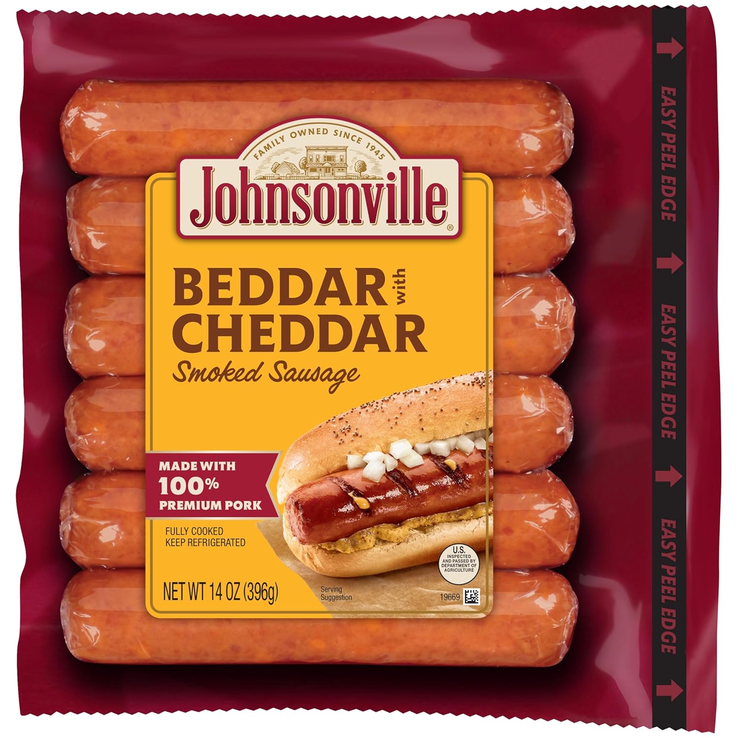 Johnsonville Beddar with Cheddar Smoked Sausage, 6 Count, 14 oz