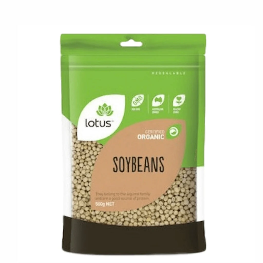 Organic Premium Raw Soybeans - Medium (500g)