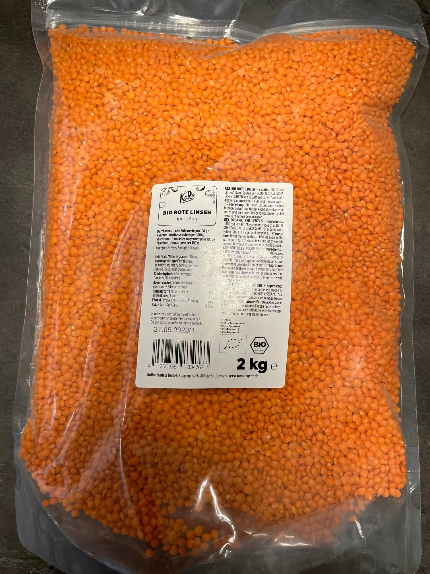 Harvest Direct Grade A Organic Red Lentils - Small (250g)