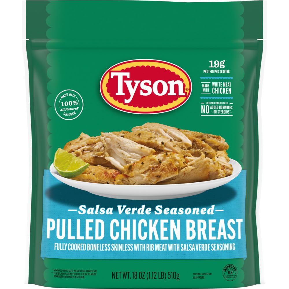 Tyson Frozen Salsa Verde Seasoned Pulled Chicken Breast, 18 Oz