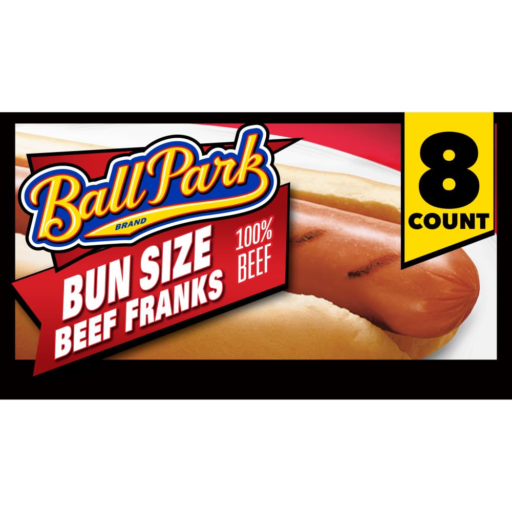 Ball Park Bun Length Hot Dogs, Beef, 8 Count