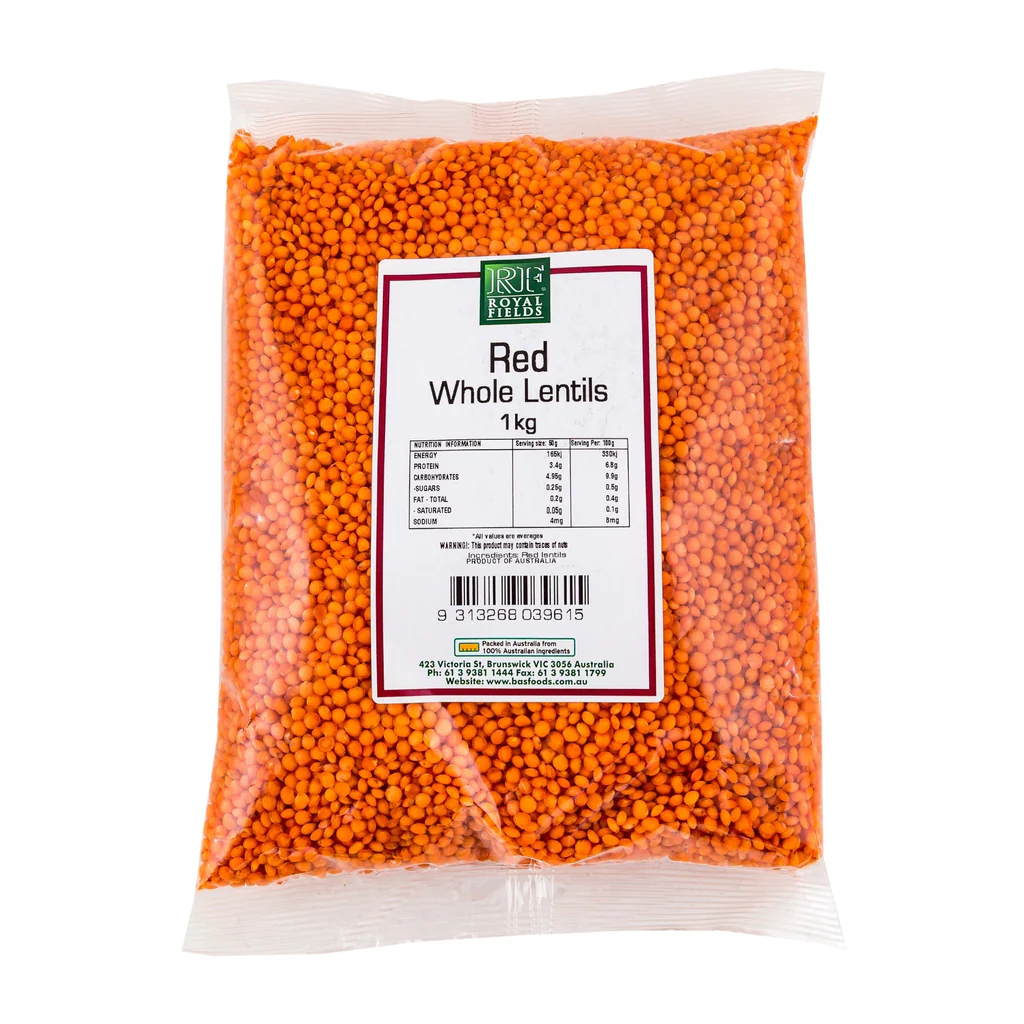 Organic Valley Grade A Organic Red Lentils - Large (1kg)